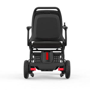 E80 carbon folding powerchair rear view