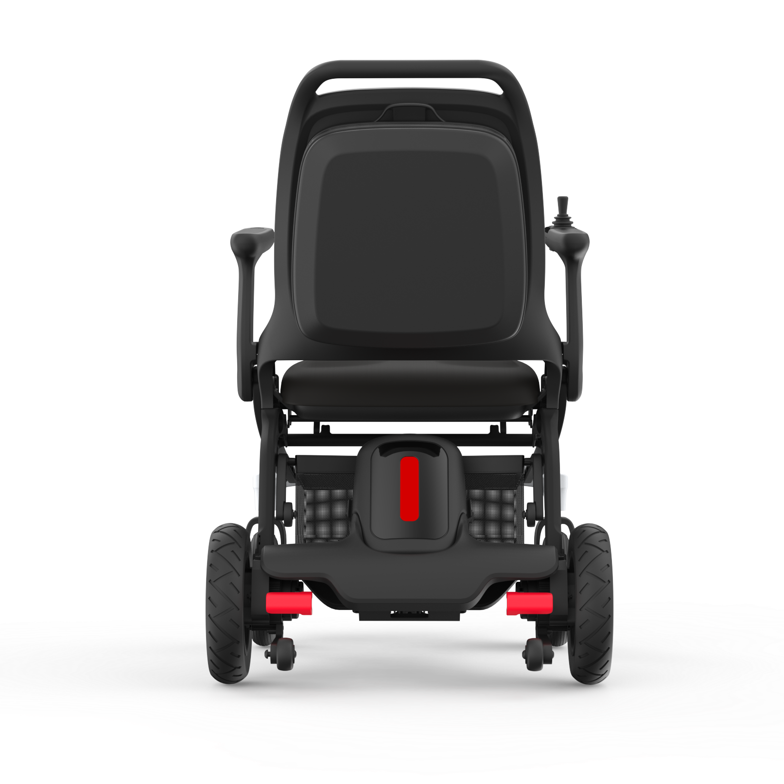E80 carbon folding powerchair rear view